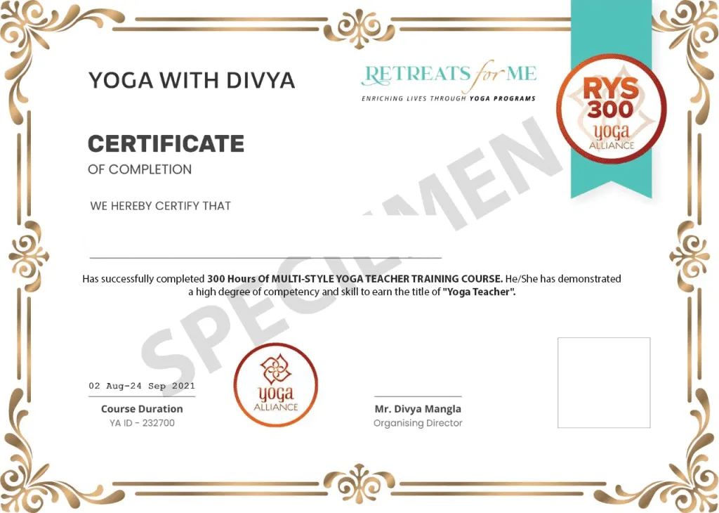 International Yoga Certification (200 Hours + 300 Hours)